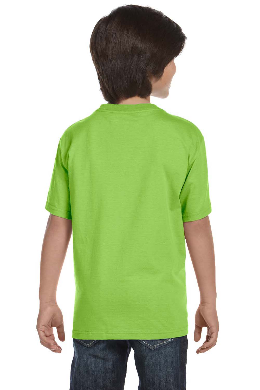 Hanes 5480 Youth ComfortSoft Short Sleeve Crewneck T-Shirt Lime Green Back
