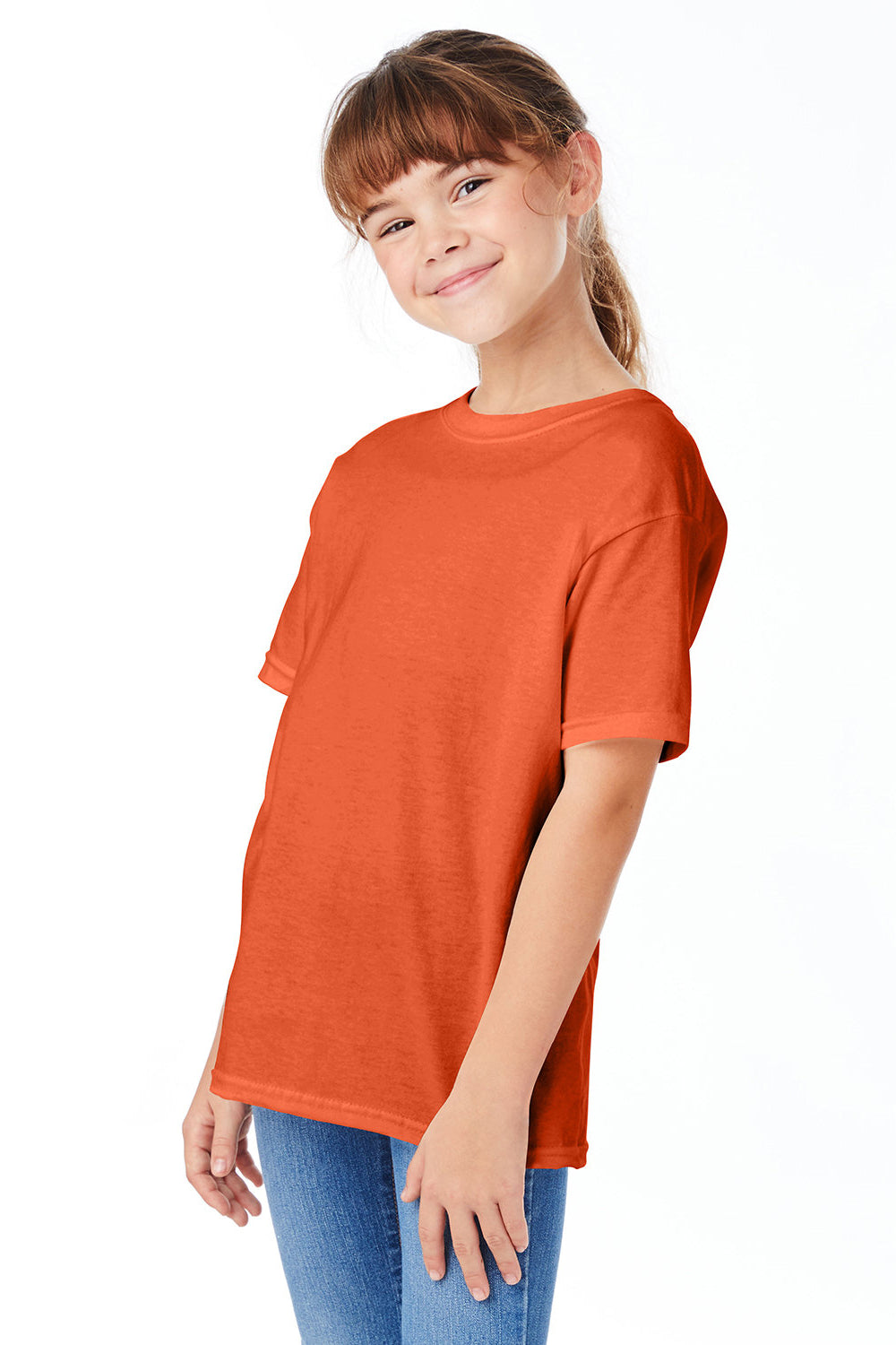 Hanes 5480 Youth ComfortSoft Short Sleeve Crewneck T-Shirt Texas Orange 3Q