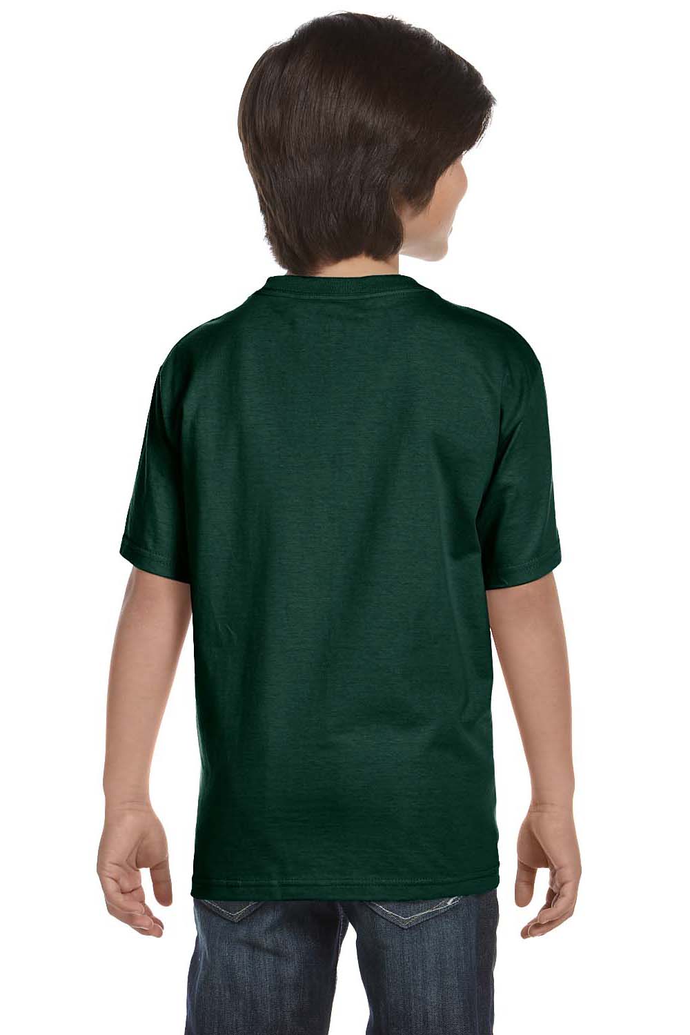 Hanes 5480 Youth ComfortSoft Short Sleeve Crewneck T-Shirt Forest Green Back