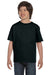 Hanes 5480 Youth ComfortSoft Short Sleeve Crewneck T-Shirt Black Front