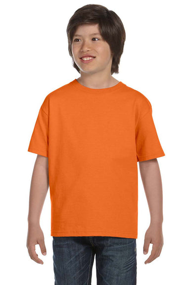 Hanes 5480 Youth ComfortSoft Short Sleeve Crewneck T-Shirt Orange Front