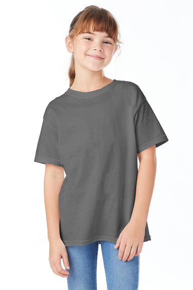 Hanes 5480 Youth ComfortSoft Short Sleeve Crewneck T-Shirt Smoke Grey Front