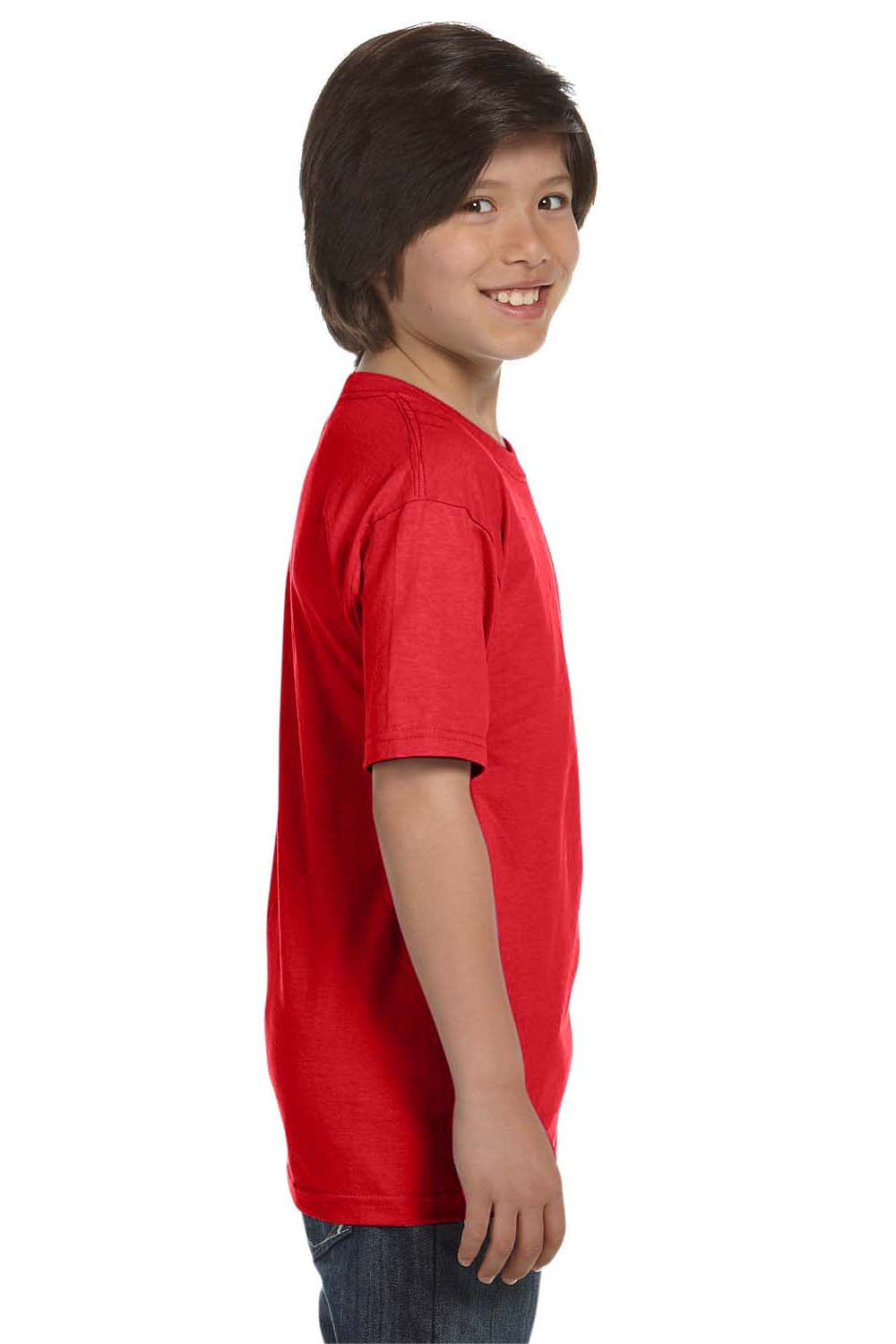 Hanes 5480 ComfortSoft Short Sleeve Crewneck T-Shirt Athletic Red Side