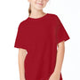 Hanes Youth ComfortSoft Short Sleeve Crewneck T-Shirt - Heather Pepper Red - Closeout
