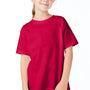 Hanes Youth ComfortSoft Short Sleeve Crewneck T-Shirt - Athletic Crimson Red