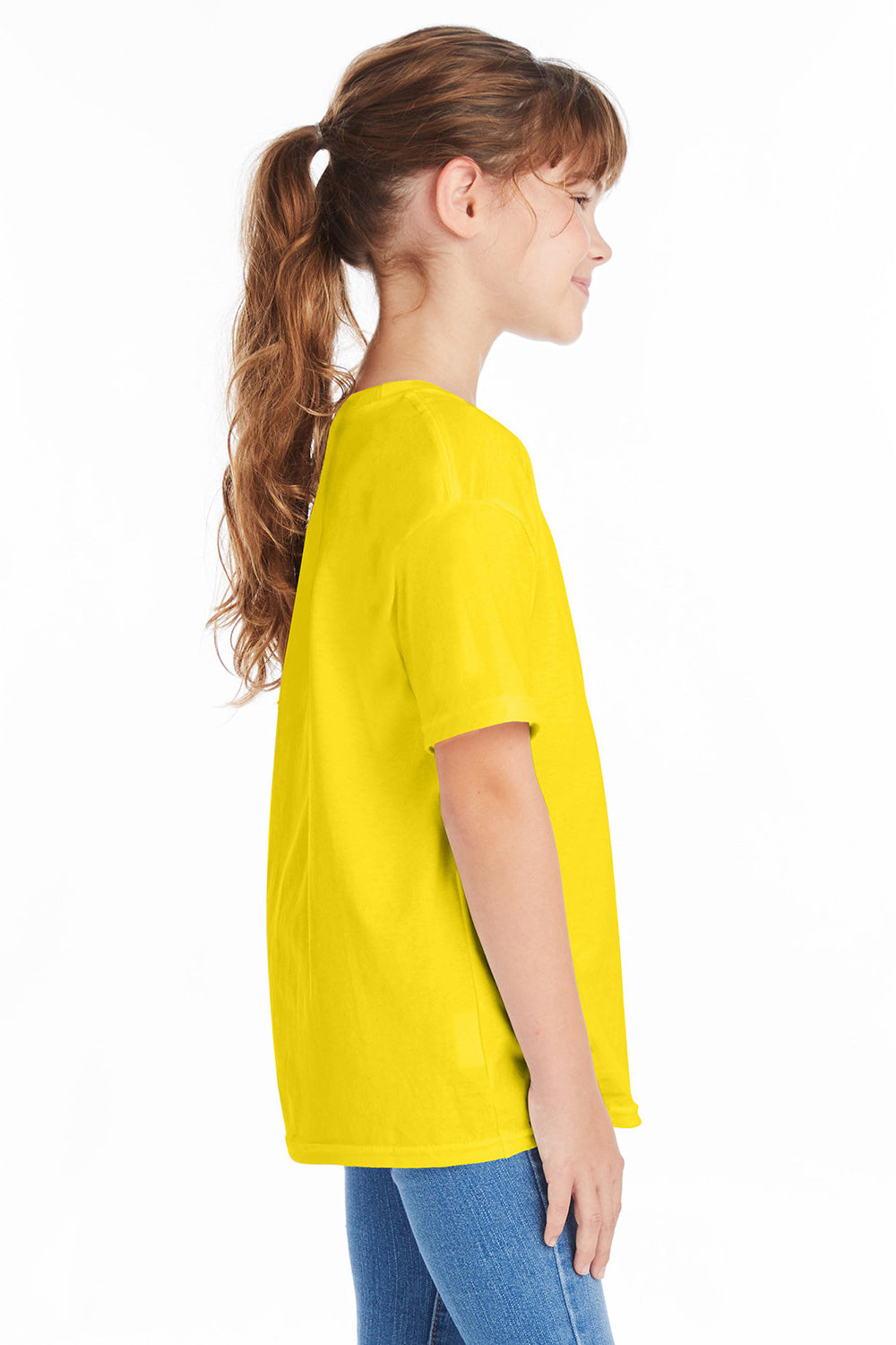 Hanes 5480 Youth ComfortSoft Short Sleeve Crewneck T-Shirt Athletic Yellow SIde