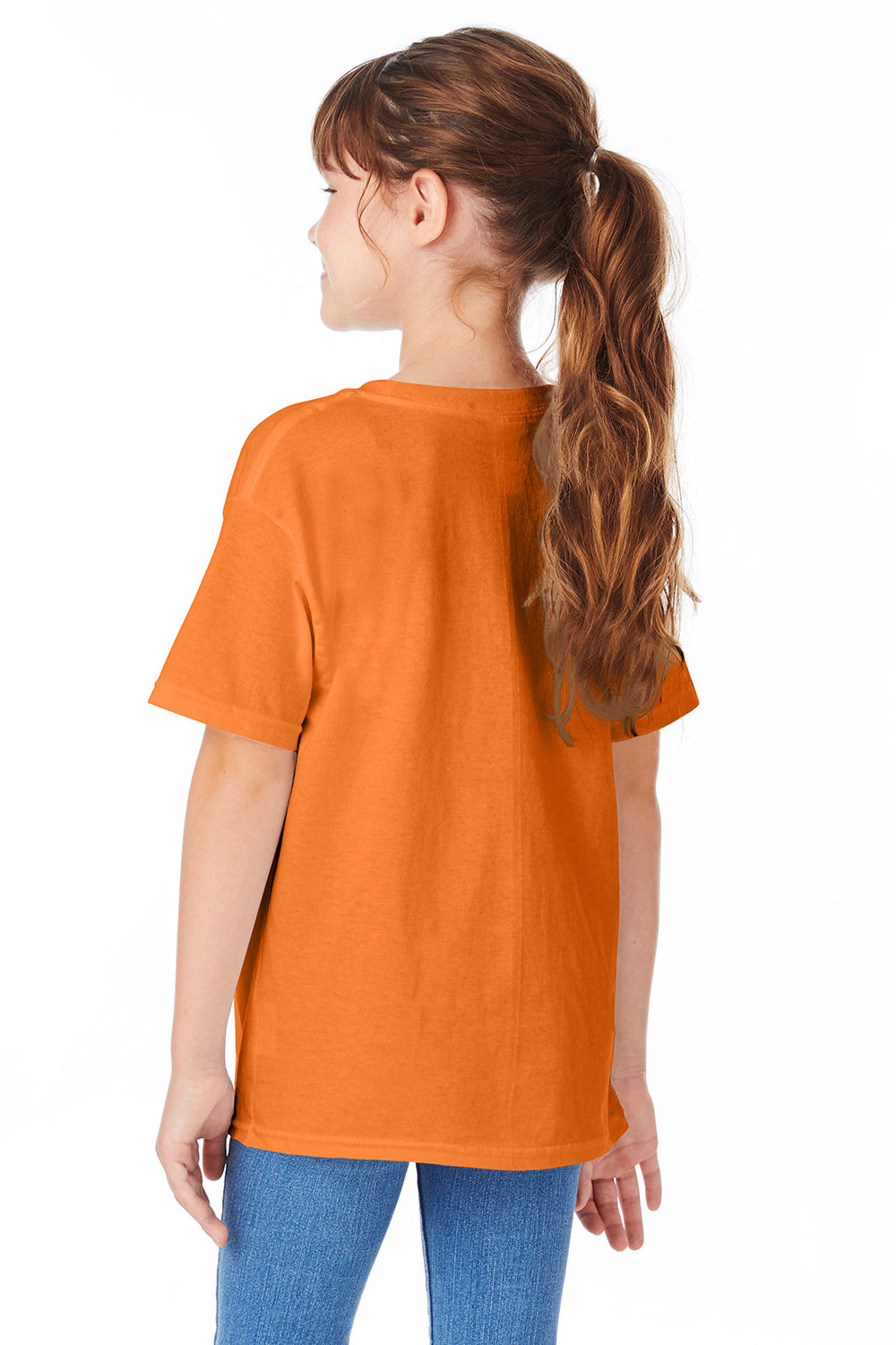 Hanes 5480 Youth ComfortSoft Short Sleeve Crewneck T-Shirt Tennessee Orange Back