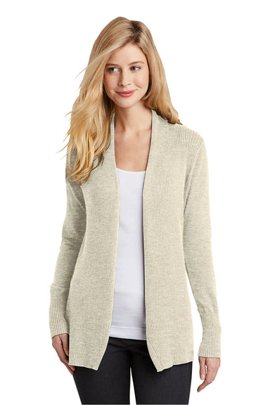 Port Authority LSW289 Womens Long Sleeve Cardigan Sweater Biscuit Front