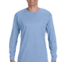 Hanes Mens ComfortSoft Long Sleeve Crewneck T-Shirt - Light Blue - Closeout