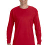 Hanes Mens ComfortSoft Long Sleeve Crewneck T-Shirt - Deep Red