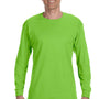 Hanes Mens ComfortSoft Long Sleeve Crewneck T-Shirt - Lime Green - Closeout