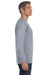 Hanes 5586 Mens ComfortSoft Long Sleeve Crewneck T-Shirt Light Steel Grey Side