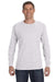 Hanes 5586 Mens ComfortSoft Long Sleeve Crewneck T-Shirt Ash Grey Front