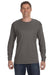 Hanes 5586 Mens ComfortSoft Long Sleeve Crewneck T-Shirt Smoke Grey Front