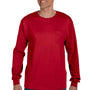 Hanes Mens ComfortSoft Long Sleeve Crewneck T-Shirt w/ Pocket - Deep Red