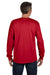 Hanes 5596 Mens ComfortSoft Long Sleeve Crewneck T-Shirt w/ Pocket Red Back