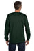 Hanes 5596 Mens ComfortSoft Long Sleeve Crewneck T-Shirt w/ Pocket Forest Green Back