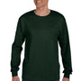 Hanes Mens ComfortSoft Long Sleeve Crewneck T-Shirt w/ Pocket - Deep Forest Green