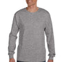 Hanes Mens ComfortSoft Long Sleeve Crewneck T-Shirt w/ Pocket - Light Steel Grey