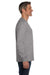 Hanes 5596 Mens ComfortSoft Long Sleeve Crewneck T-Shirt w/ Pocket Light Steel Grey Side