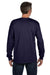 Hanes 5596 Mens ComfortSoft Long Sleeve Crewneck T-Shirt w/ Pocket Navy Blue Back