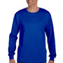 Hanes Mens ComfortSoft Long Sleeve Crewneck T-Shirt w/ Pocket - Deep Royal Blue
