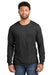 Jerzees 560LS Mens Premium Blend Ring Spun Long Sleeve Crewneck T-Shirt Heather Black Ink Front