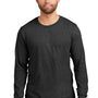 Jerzees Mens Premium Blend Moisture Wicking Long Sleeve Crewneck T-Shirt - Heather Black Ink