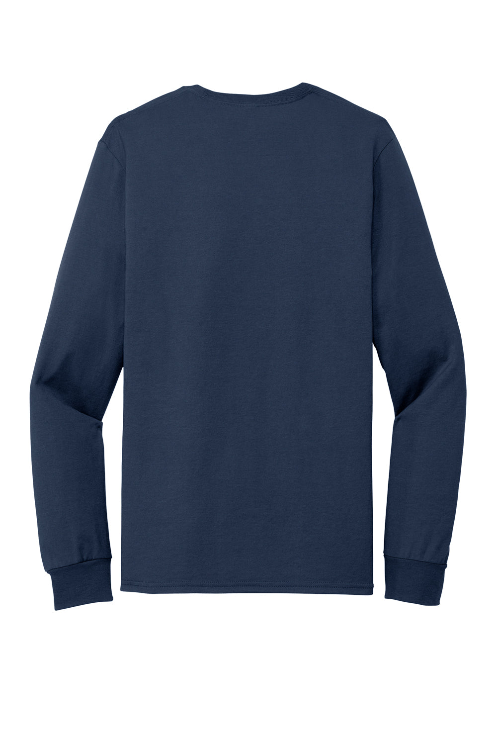 Jerzees 560LS Mens Premium Blend Ring Spun Long Sleeve Crewneck T-Shirt Navy Blue Flat Back