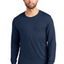 Jerzees Mens Premium Blend Moisture Wicking Long Sleeve Crewneck T-Shirt - Navy Blue