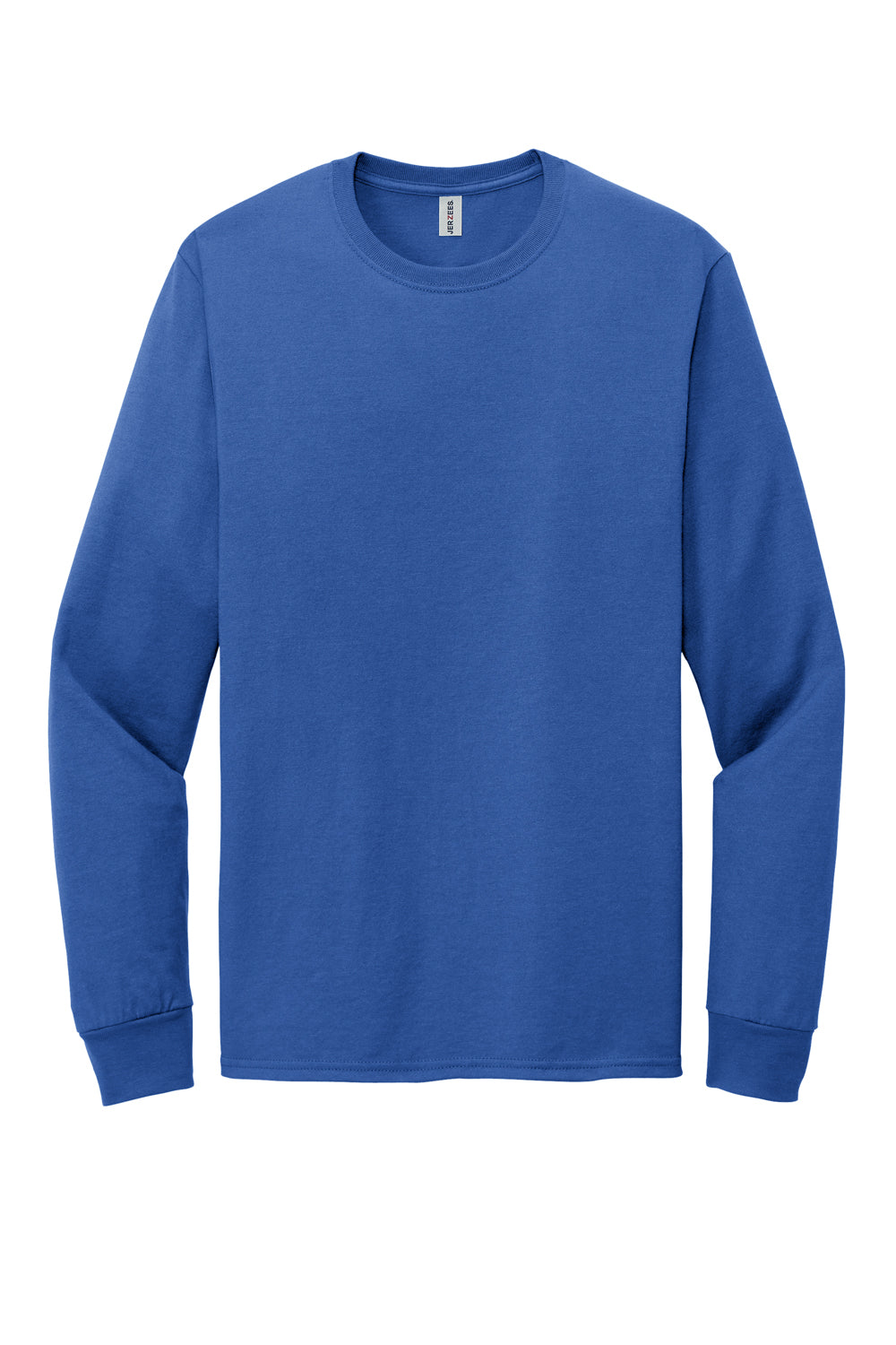 Jerzees 560LS Mens Premium Blend Ring Spun Long Sleeve Crewneck T-Shirt Royal Blue Flat Front
