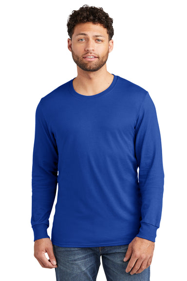 Jerzees 560LS Mens Premium Blend Ring Spun Long Sleeve Crewneck T-Shirt Royal Blue Front
