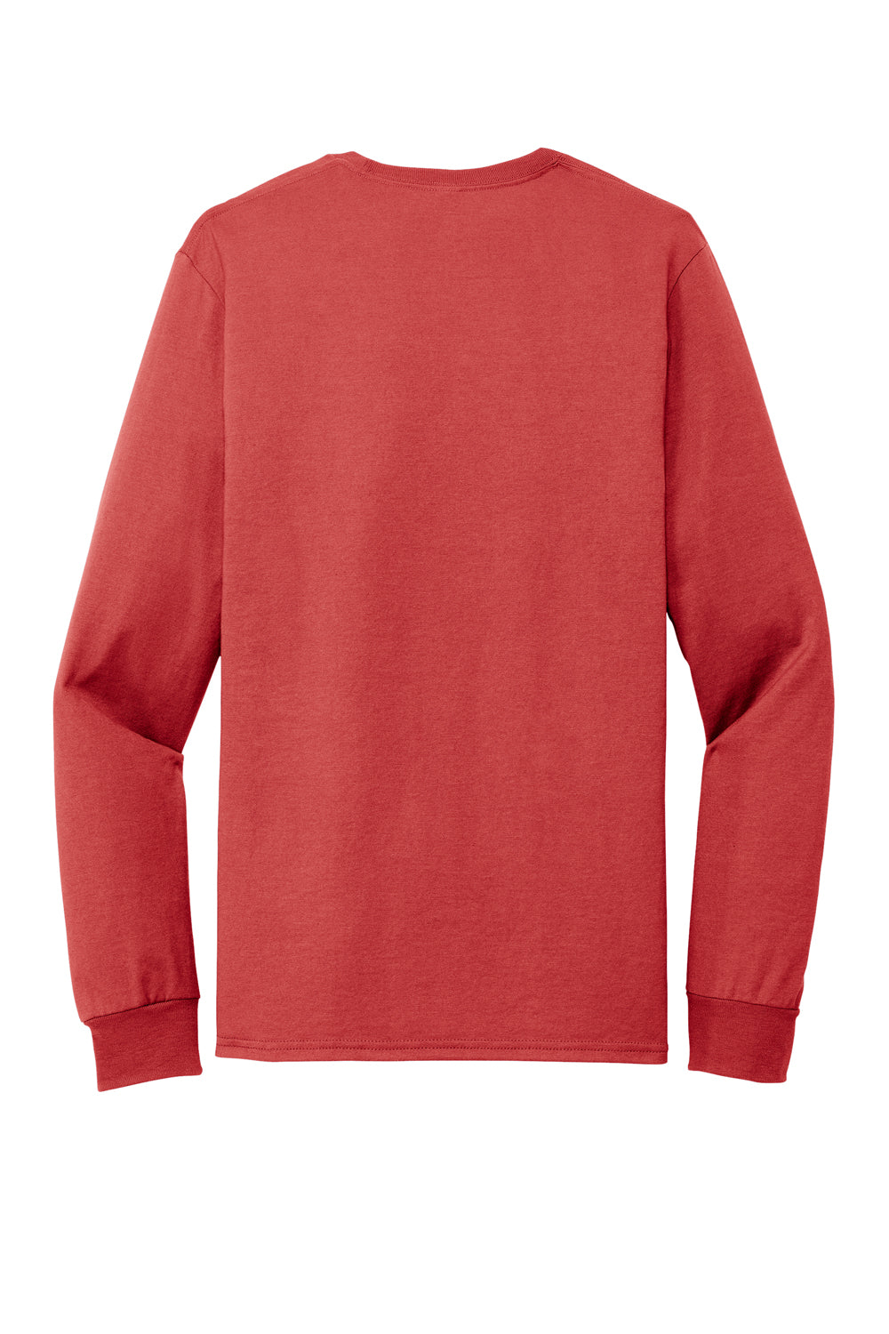 Jerzees 560LS Mens Premium Blend Ring Spun Long Sleeve Crewneck T-Shirt True Red Flat Back