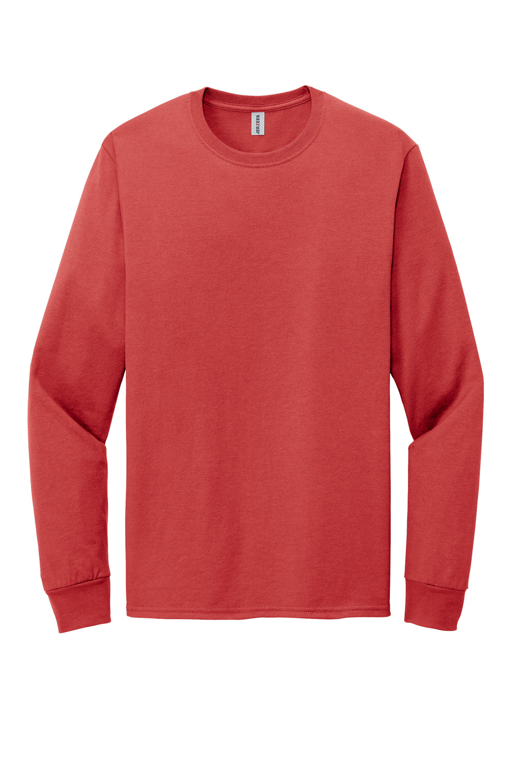 Jerzees 560LS Mens Premium Blend Ring Spun Long Sleeve Crewneck T-Shirt True Red Flat Front