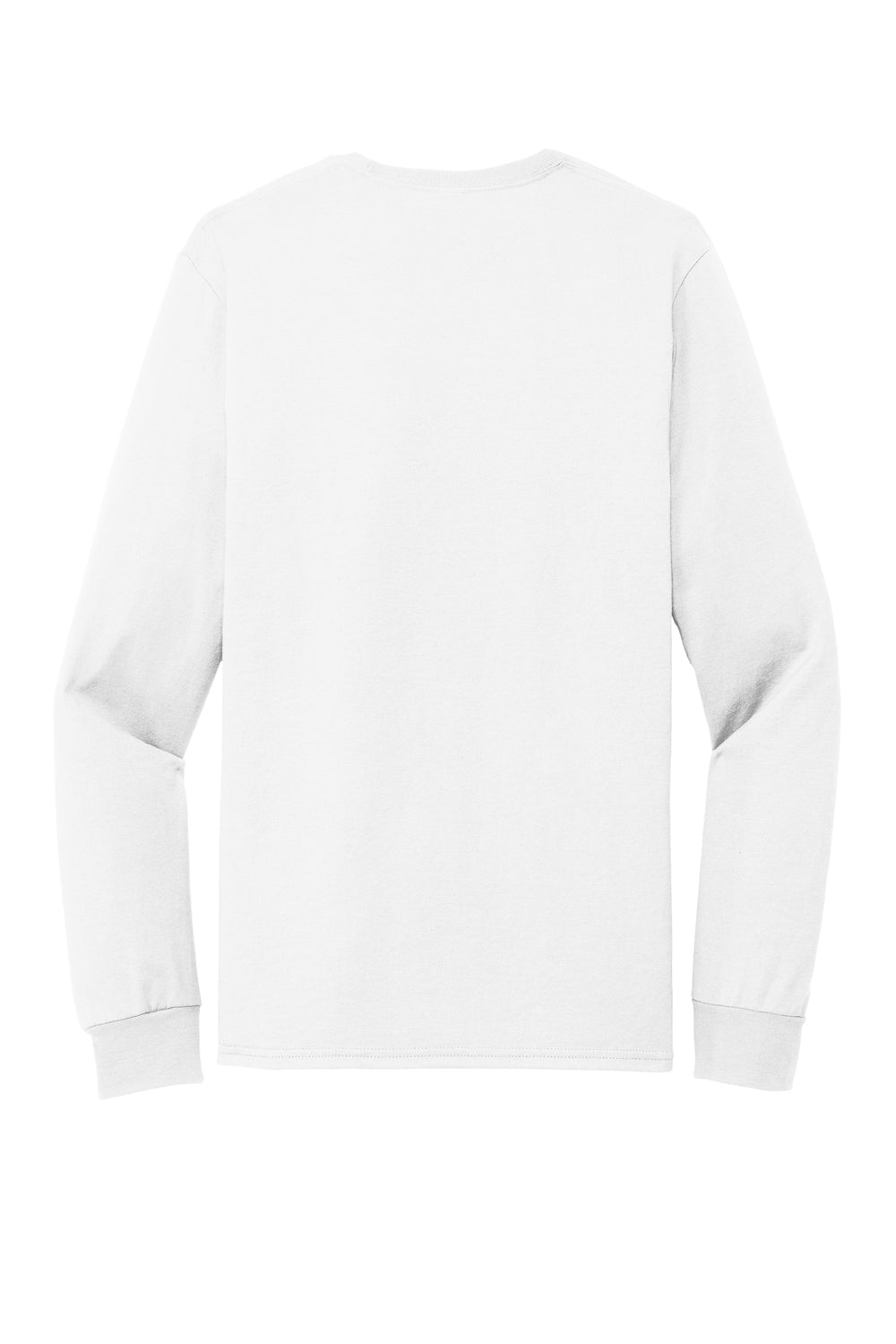 Jerzees 560LS Mens Premium Blend Ring Spun Long Sleeve Crewneck T-Shirt White Flat Back