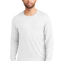 Jerzees Mens Premium Blend Moisture Wicking Long Sleeve Crewneck T-Shirt - White