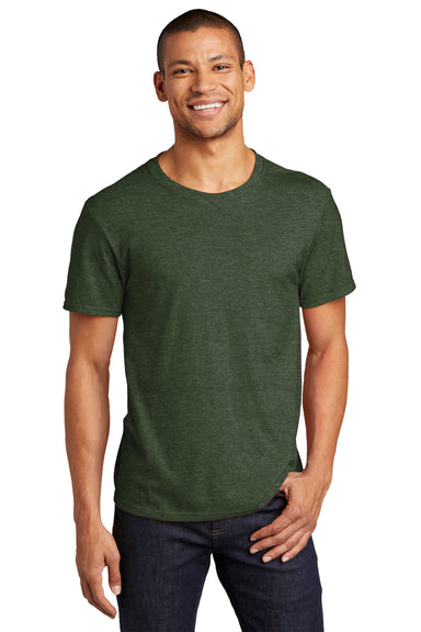 Jerzees 560M Mens Premium Blend Ring Spun Short Sleeve Crewneck T-Shirt Heather Military Green Front