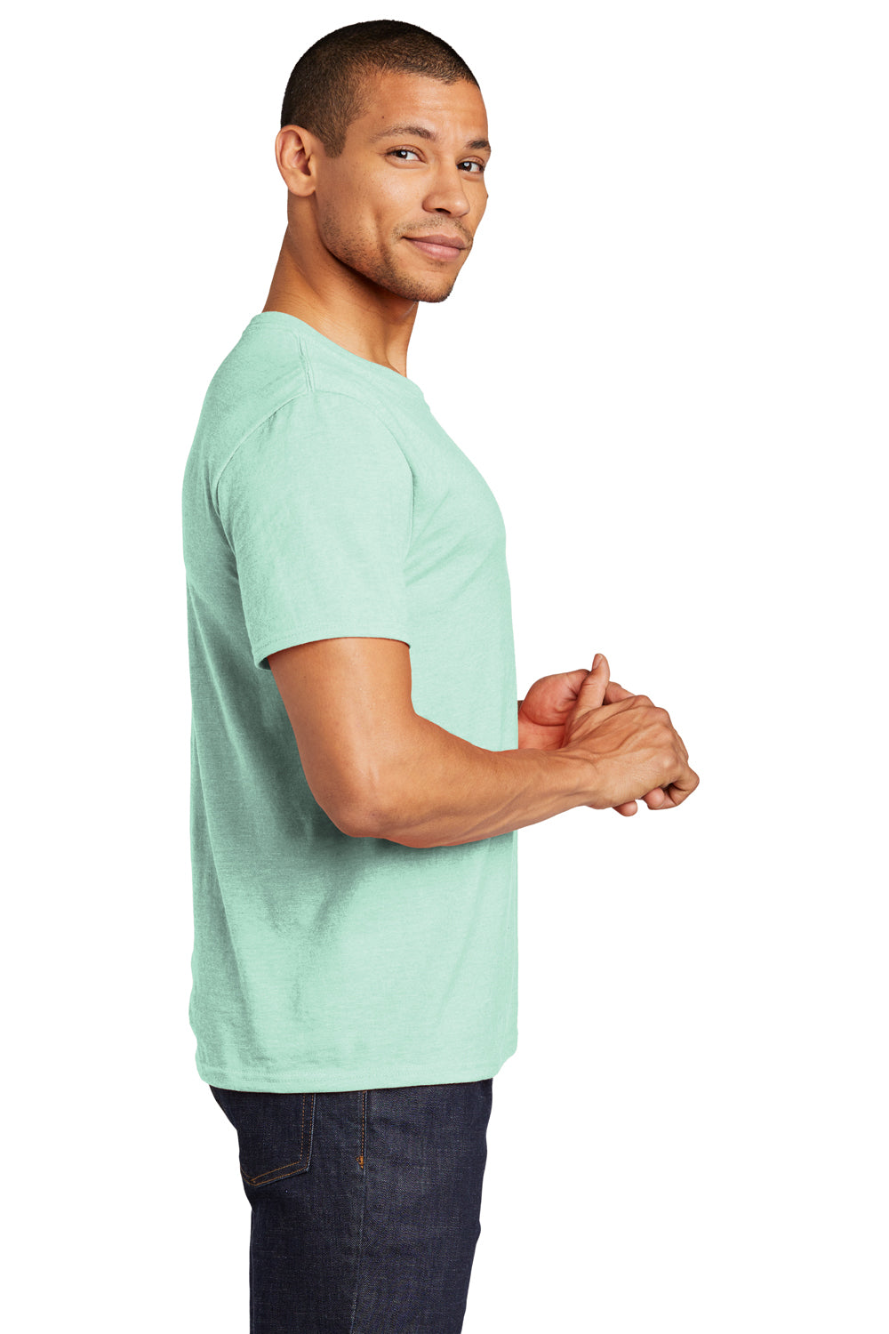Jerzees 560M Mens Premium Blend Ring Spun Short Sleeve Crewneck T-Shirt Mint To Be Side