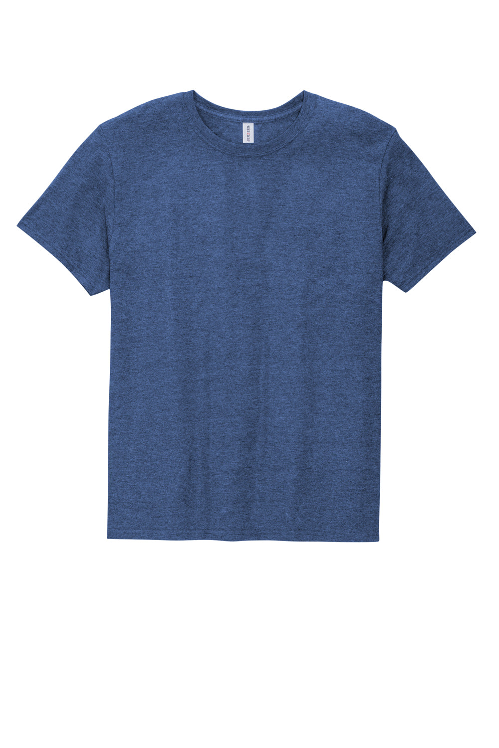 Jerzees 560M Mens Premium Blend Ring Spun Short Sleeve Crewneck T-Shirt Heather Retro Royal Blue Flat Front