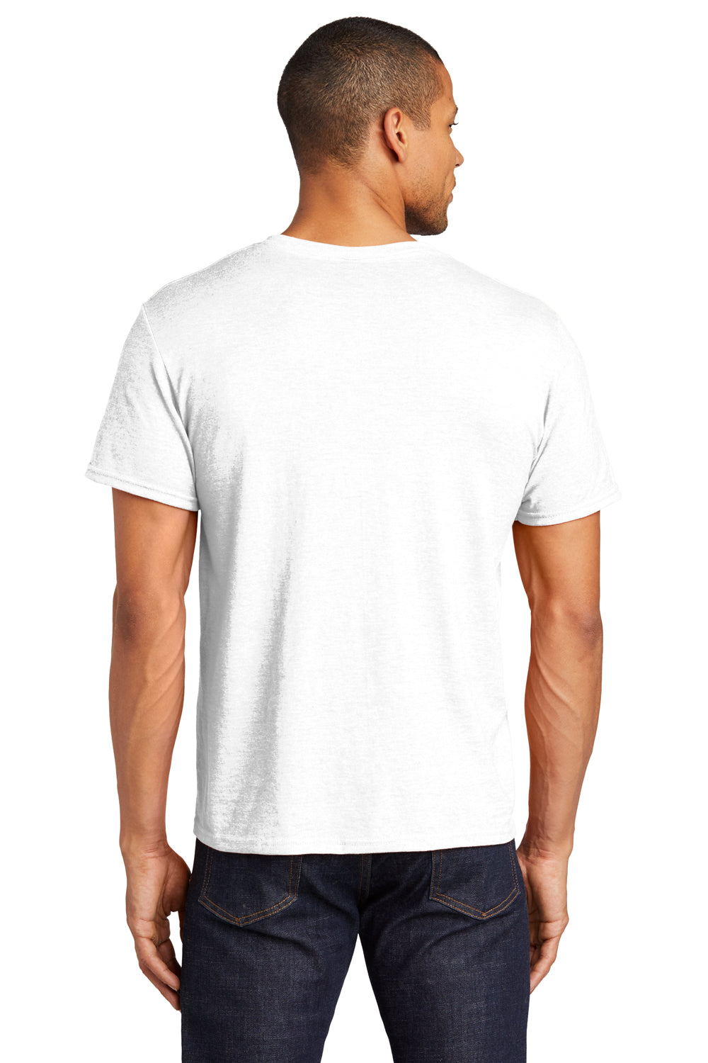 Jerzees 560M Mens Premium Blend Ring Spun Short Sleeve Crewneck T-Shirt White Back
