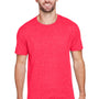 Jerzees Mens Premium Blend Moisture Wicking Short Sleeve Crewneck T-Shirt - Heather Fiery Red