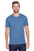 Jerzees 560MR Mens Premium Blend Short Sleeve Crewneck T-Shirt Heather Denim Blue Front