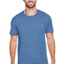 Jerzees Mens Premium Blend Moisture Wicking Short Sleeve Crewneck T-Shirt - Heather Denim Blue