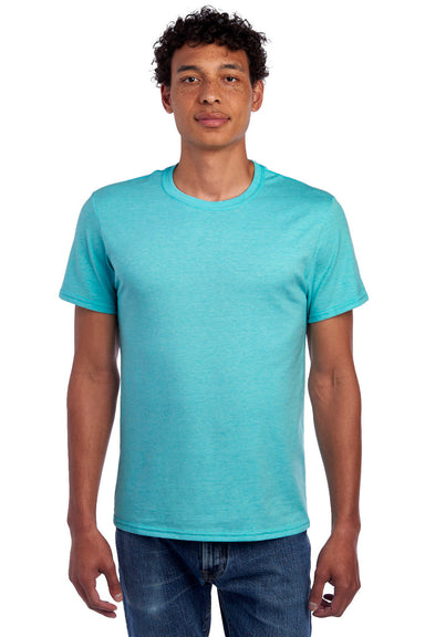 Jerzees 560MR/560M Mens Premium Blend Short Sleeve Crewneck T-Shirt Heather Aqua Front