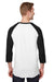 Jerzees 560RR Mens Premium Blend Baseball 3/4 Sleeve Crewneck T-Shirt White/Black Back