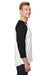 Jerzees 560RR Mens Premium Blend Baseball 3/4 Sleeve Crewneck T-Shirt White/Black Side