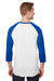 Jerzees 560RR Mens Premium Blend Baseball 3/4 Sleeve Crewneck T-Shirt White/Royal Blue Back