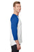 Jerzees 560RR Mens Premium Blend Baseball 3/4 Sleeve Crewneck T-Shirt White/Royal Blue Side