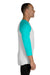 Jerzees 560RR Mens Premium Blend Baseball 3/4 Sleeve Crewneck T-Shirt White/Scuba Blue Side