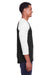 Jerzees 560RR Mens Premium Blend Baseball 3/4 Sleeve Crewneck T-Shirt Black/White Side